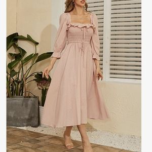 🆕 cottagecore dress rose pink dot size m